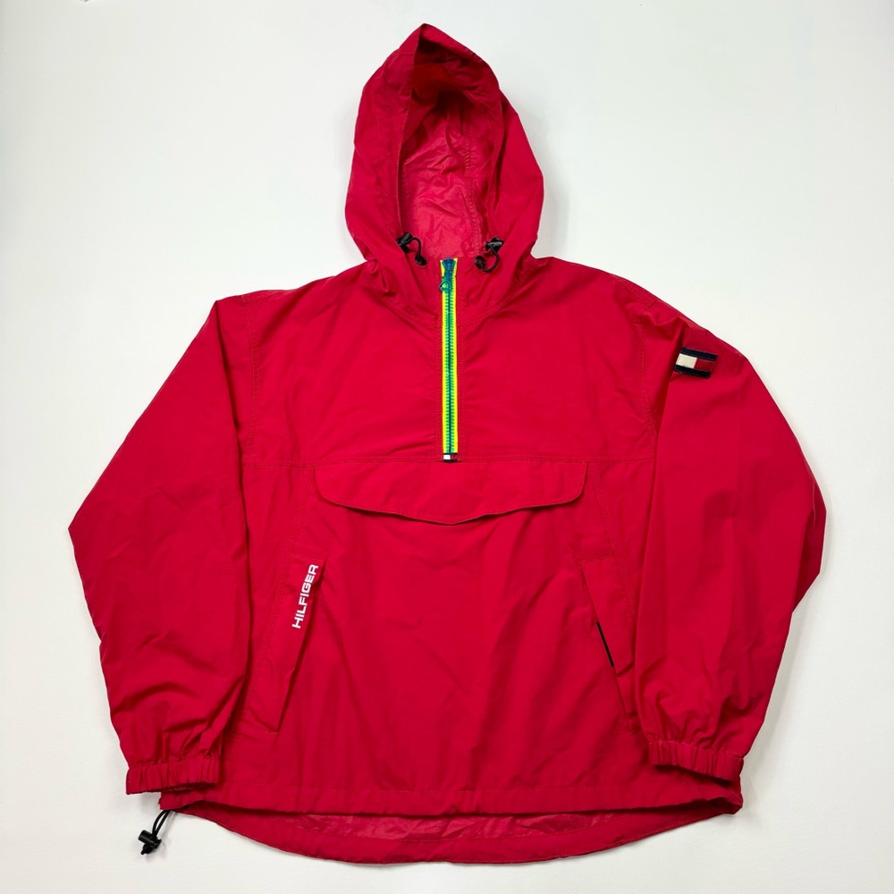 Men’s Vintage Tommy Hilfiger 1/2 Zip Pullover Windbreaker Jacket Size Medium